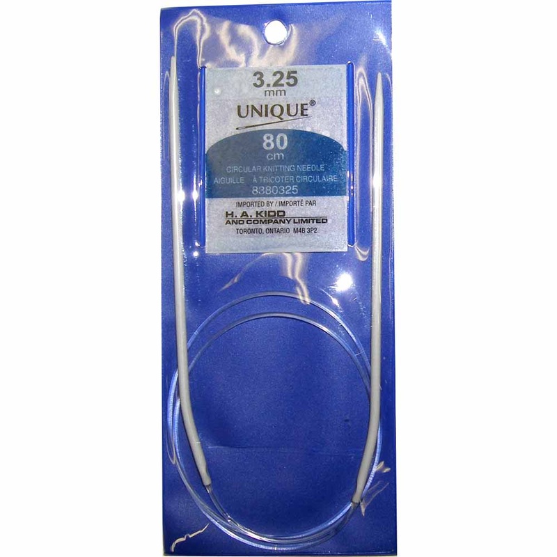 UNIQUE KNITTING Circular Knitting Needles 80cm (32) Aluminum – 3.25mm/US 3