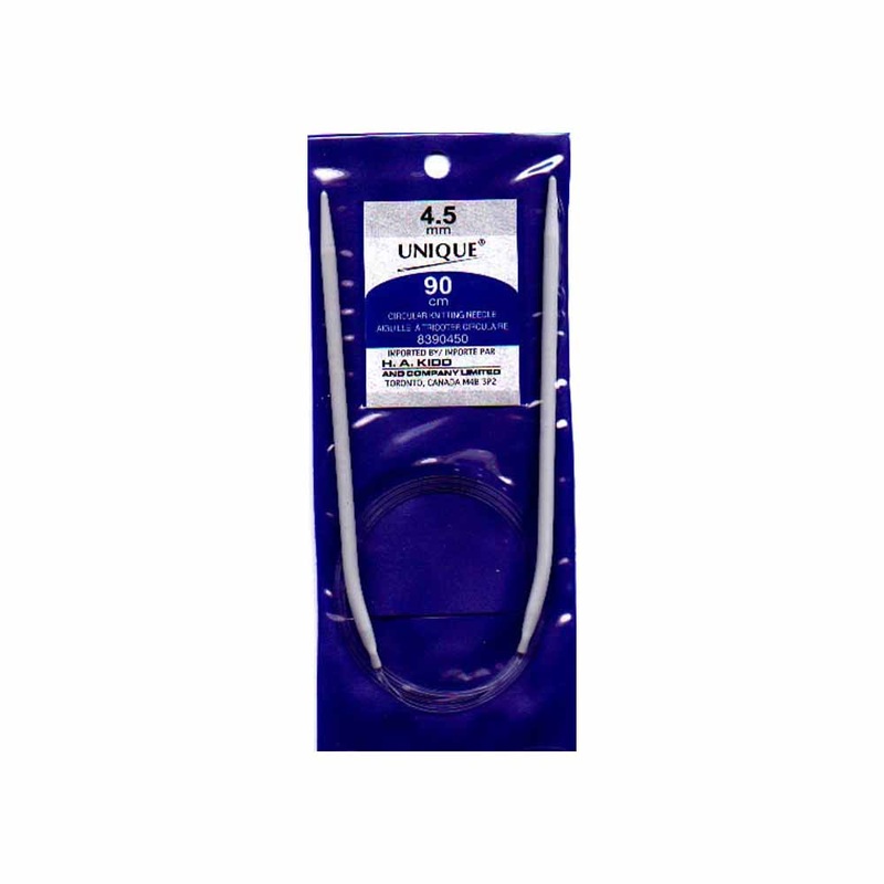 UNIQUE KNITTING Circular Knitting Needles 90cm (36) Aluminum – 4.5mm/US 7