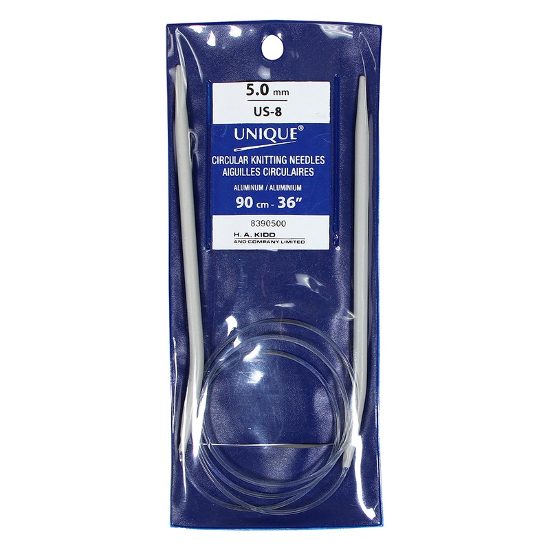 UNIQUE KNITTING Circular Knitting Needles 90cm (36) Aluminum – 5mm/US 8