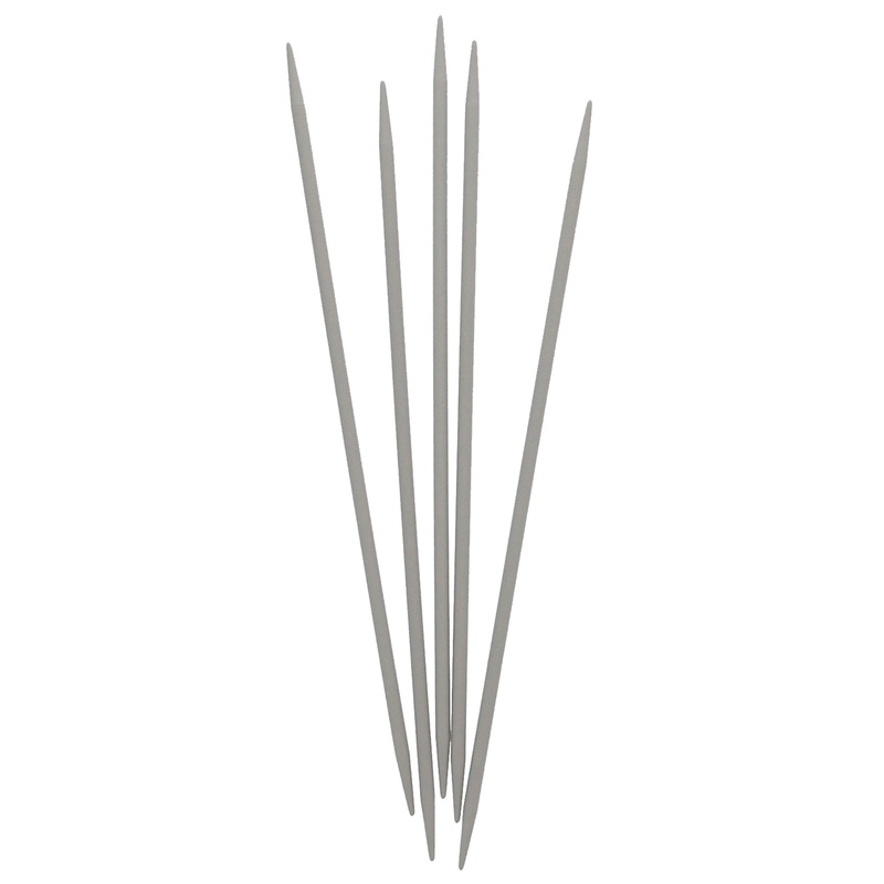 UNIQUE KNITTING Double Point Knitting Needles 15cm (6) – Set of 5 Aluminum – 4mm/US 6
