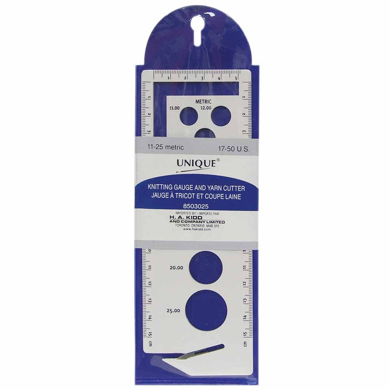 UNIQUE KNITTING Knitting Gauge With Yarn Cutter – Large