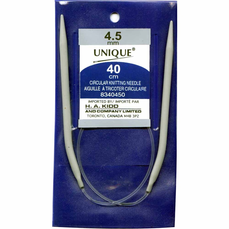 UNIQUE KNITTING Circular Knitting Needles 40cm (16) Aluminum – 4.5mm/US 7