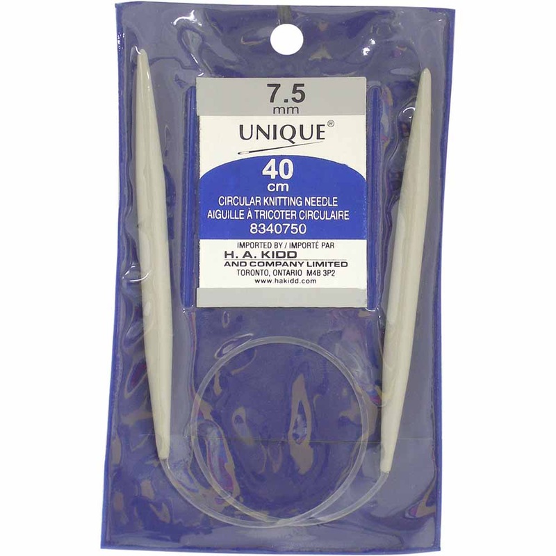 UNIQUE KNITTING Circular Knitting Needles 40cm (16) Aluminum – 7.5mm