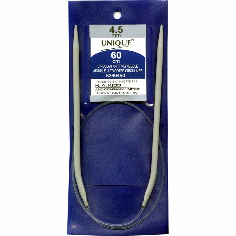 UNIQUE KNITTING Circular Knitting Needles 60cm (24) Aluminum – 4.5mm/US 7