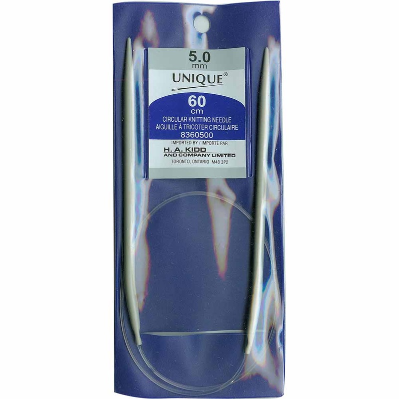 UNIQUE KNITTING Circular Knitting Needles 60cm (24) Aluminum – 5mm/US 8