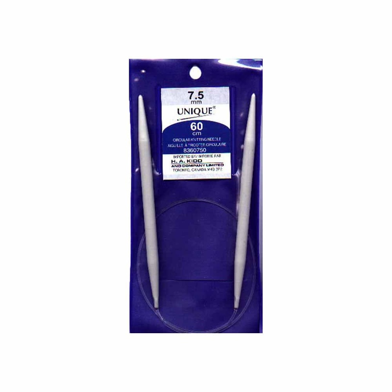 UNIQUE KNITTING Circular Knitting Needles 60cm (24) Aluminum – 7.5mm