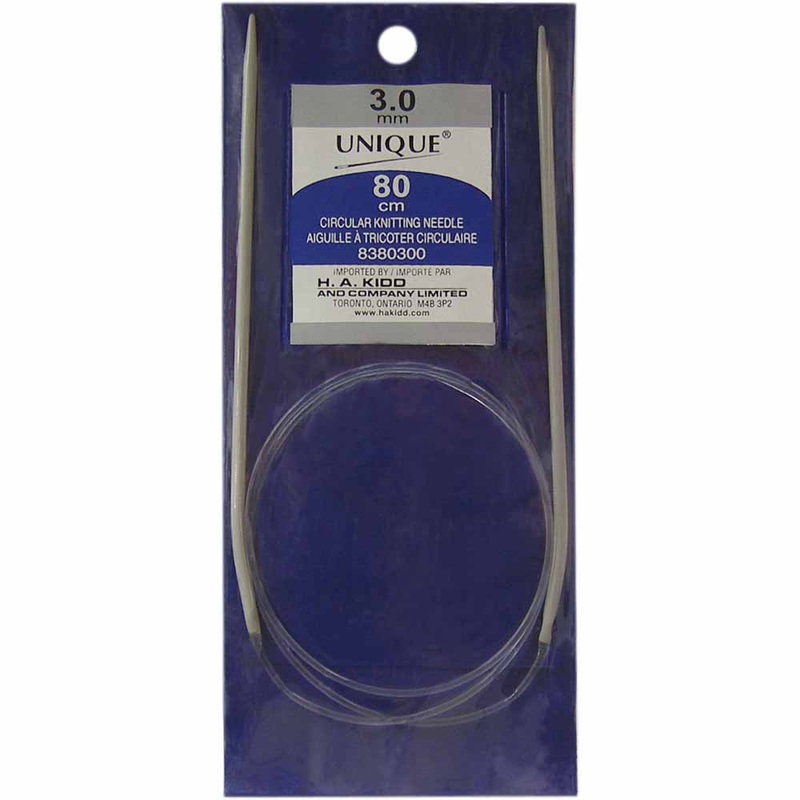 UNIQUE KNITTING Circular Knitting Needles 80cm (32) Aluminum – 3mm/US 2