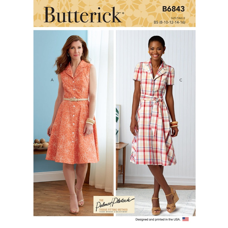 B6843 MISSES’ SHIRTDRESSES & SASH