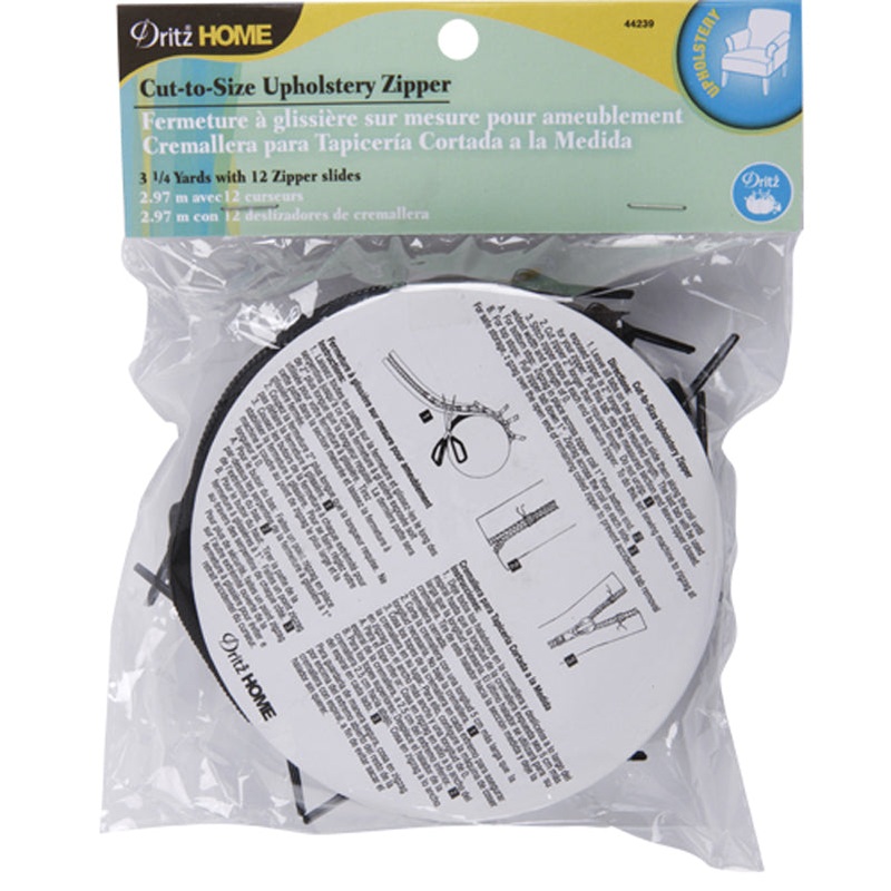 Cut-to-Size Nylon Zipper – Black