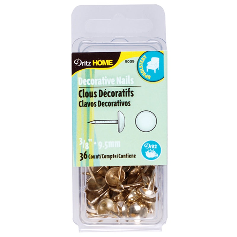 Decorative Nails, 3/8 in, brass