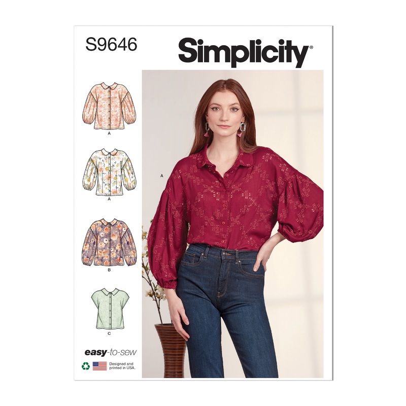 Simplicity S9646 Misses’ Button Down Top