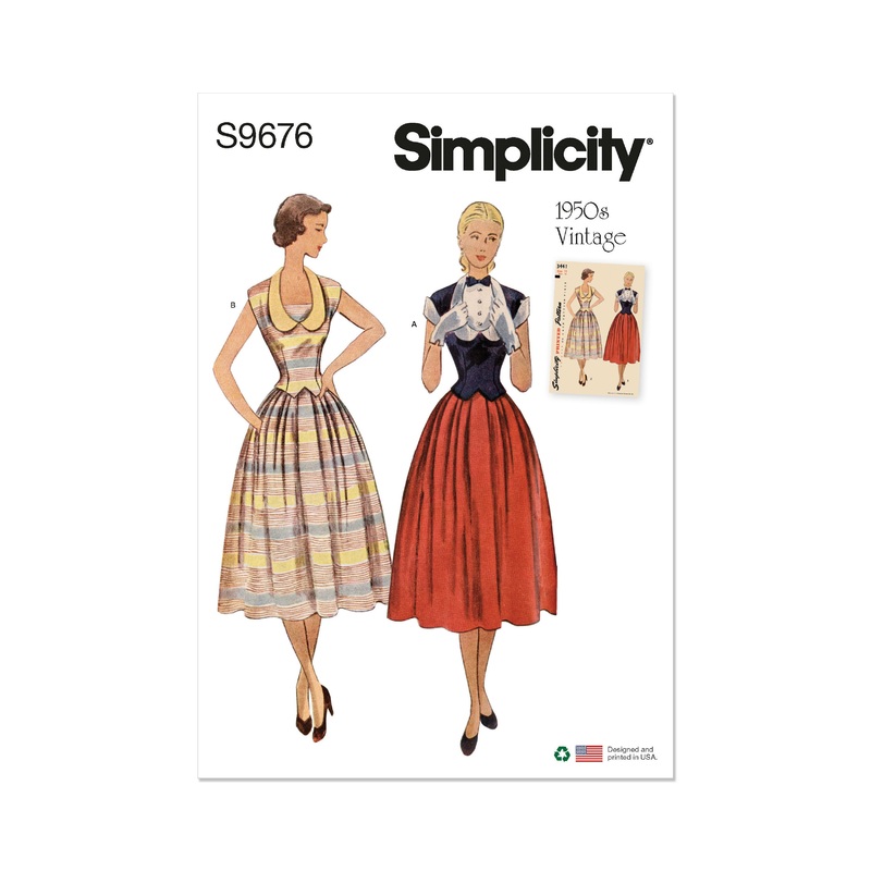 Simplicity S9676 Misses’ Vintage Two-Piece Dresses