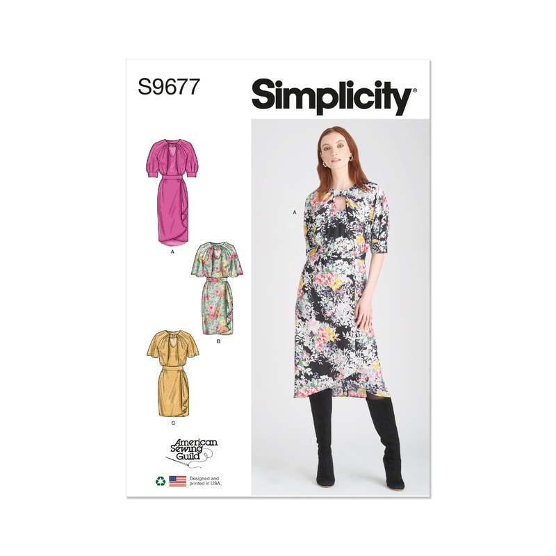 Simplicity S9677 Misses’ Dresses with Sleeve and Length Variations – Designed for American Sewing Guild