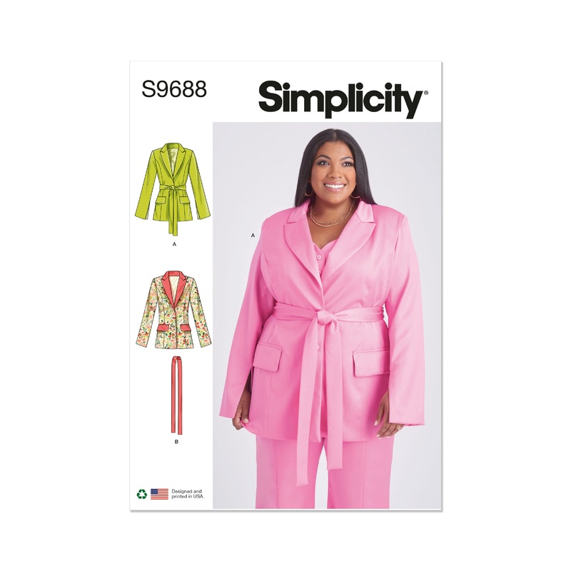 Simplicity S9688 Misses’ and Women’s Jacket with Tie Belt