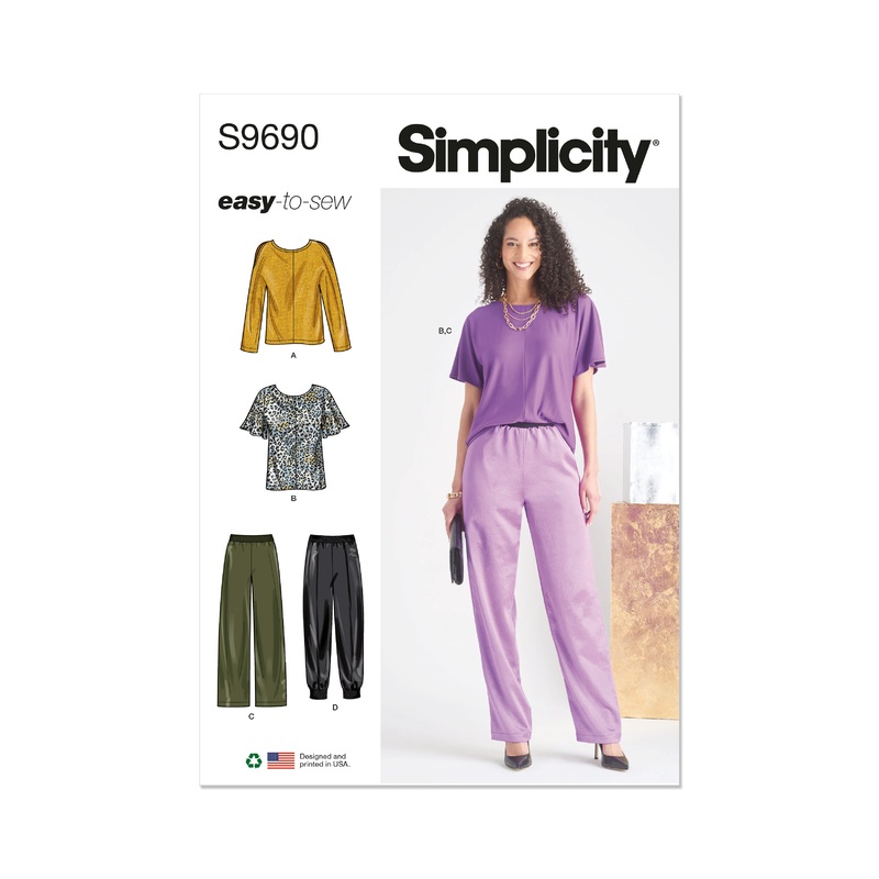 Simplicity S9690 Misses’ Tops and Pull-On Pants