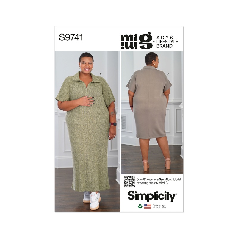 Simplicity S9741 Women’s Knit Dress in Two Lengths