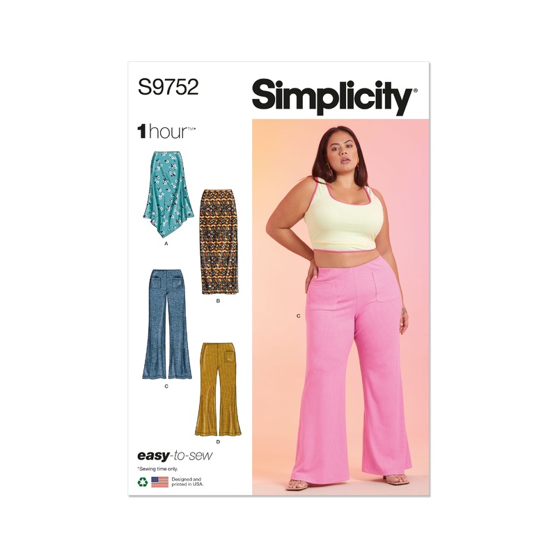 Simplicity S9752 Women’s Knit Skirts and Pants in Two Lengths