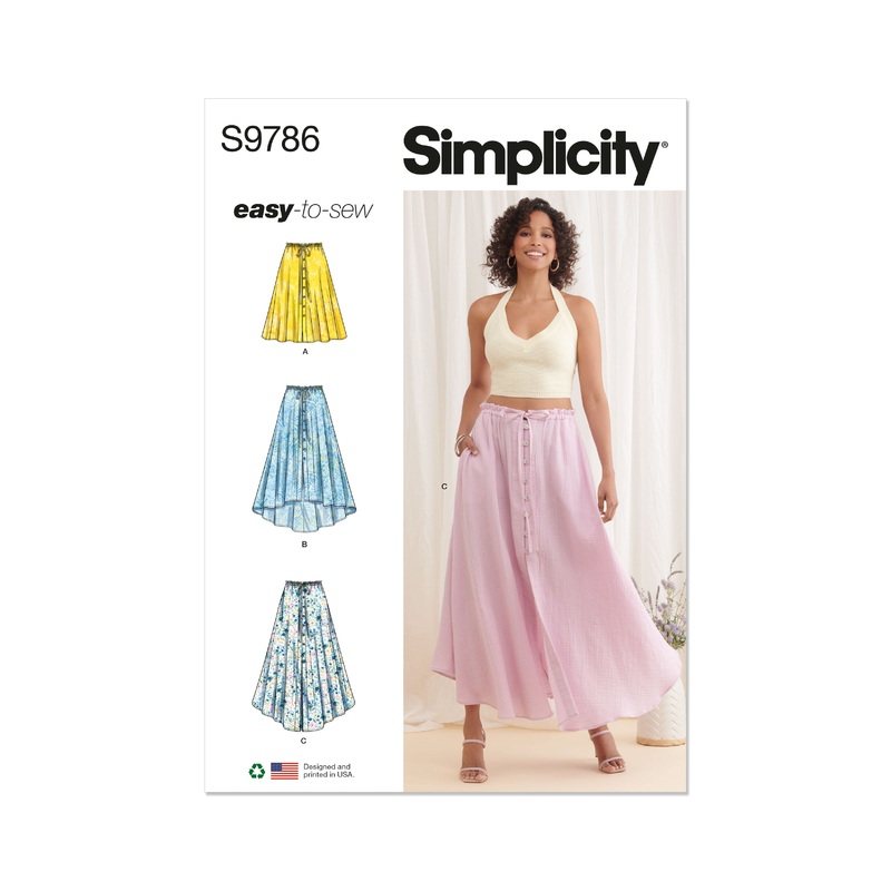 Simplicity S9786 Misses’ Skirt With Hemline Variations