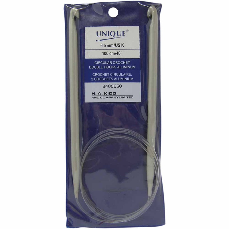 UNIQUE CROCHET Circular Tunisian/Afghan Crochet Hooks 100cm (40) Aluminum – 6.5mm/US K-10.5