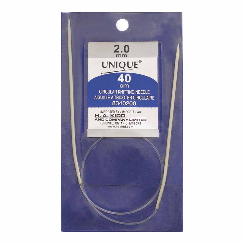 UNIQUE KNITTING Circular Knitting Needles 40cm (16) Aluminum – 2mm/US 0