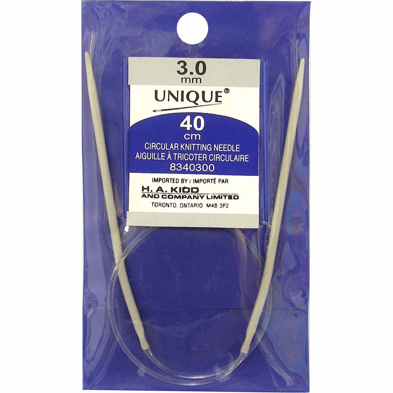 UNIQUE KNITTING Circular Knitting Needles 40cm (16) Aluminum – 3mm/US 2