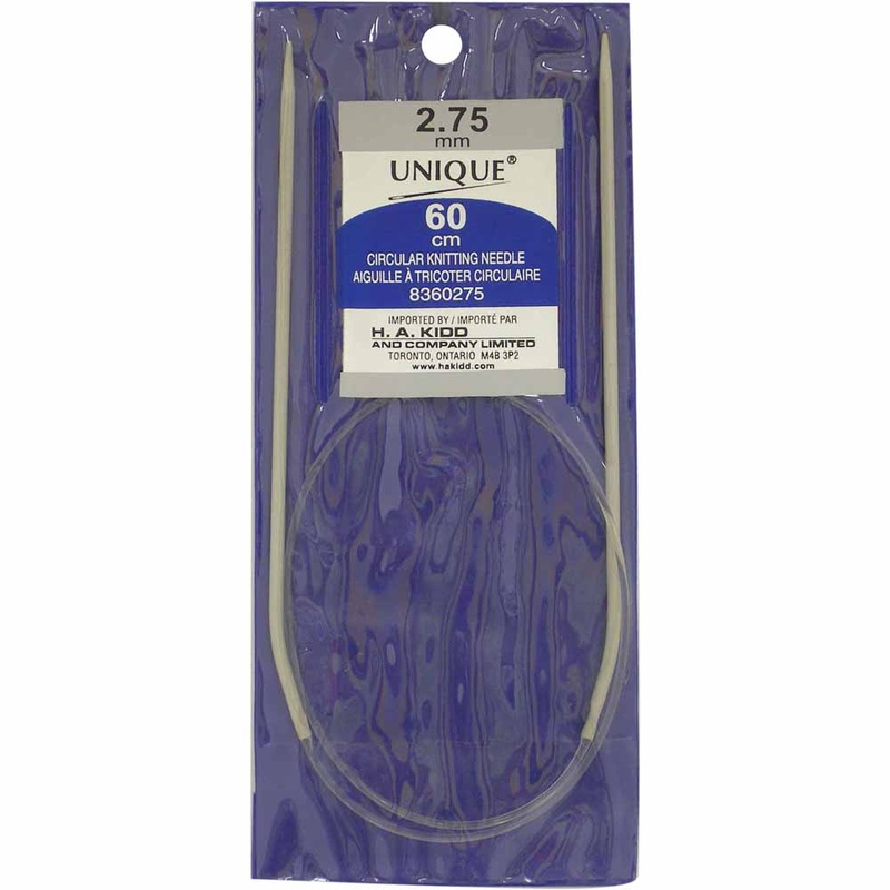 UNIQUE KNITTING Circular Knitting Needles 60cm (24) Aluminum – 2.75mm/US 2