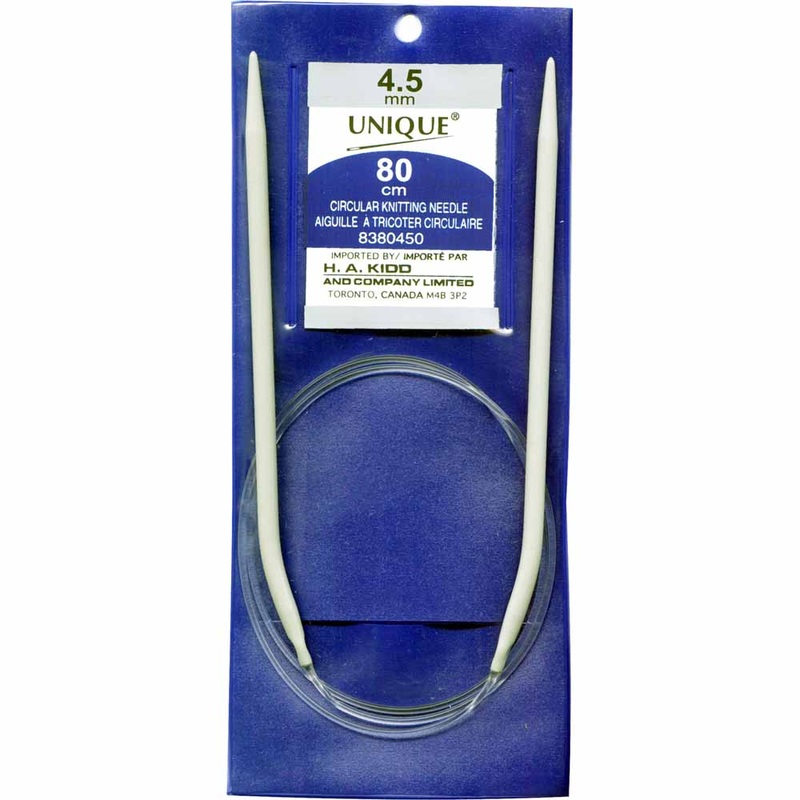 UNIQUE KNITTING Circular Knitting Needles 80cm (32) Aluminum – 4.5mm/US 7