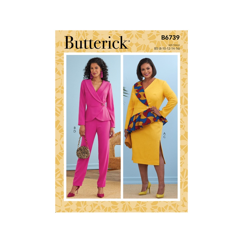 B6739 Misses’ Jacket, Dress, Top, Skirt & Pants