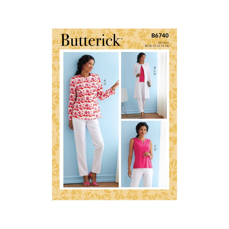 B6740 Misses’ Jacket, Coat, Top & Pants