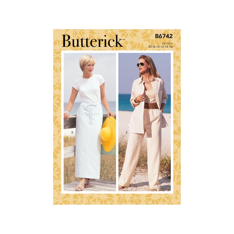 B6742 Misses’/Misses’ Petite Elastic-Waist Skirts, Shorts and Pants