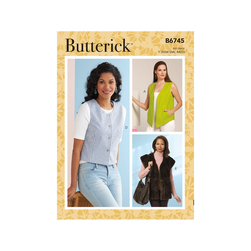 B6745 Misses’ Vests in Five Styles