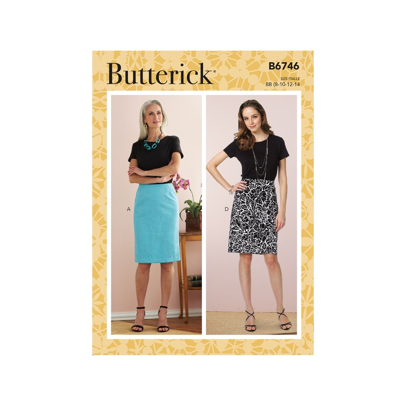 B6746 Misses’ Straight Skirts and Belt