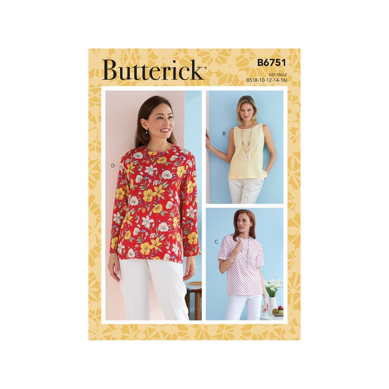 B6751 Misses’/Misses’ Petite Pullover Tops