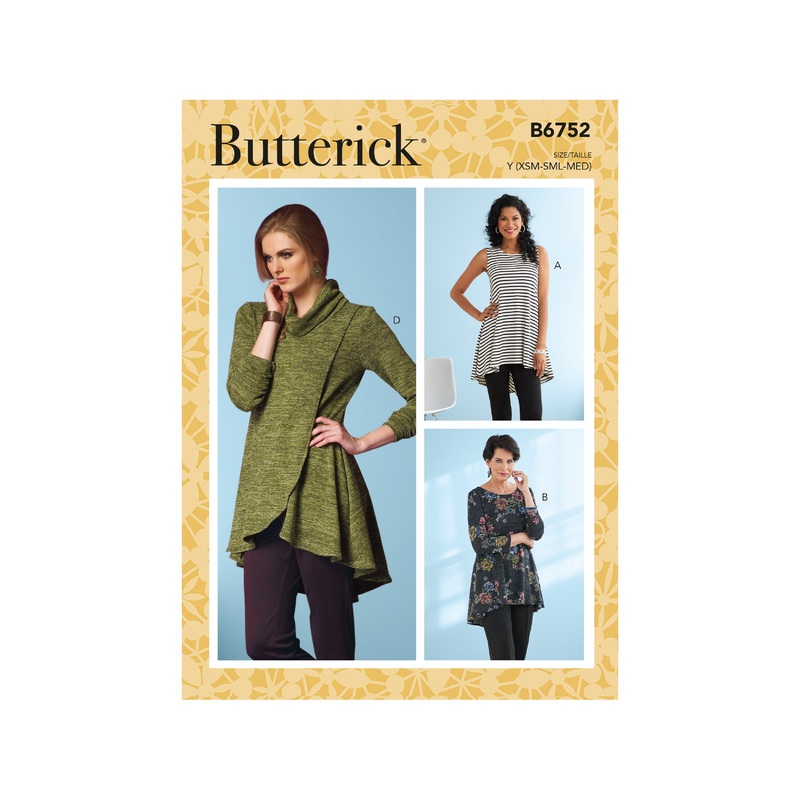B6752 Misses’ Fit and Flare Knit Tunics
