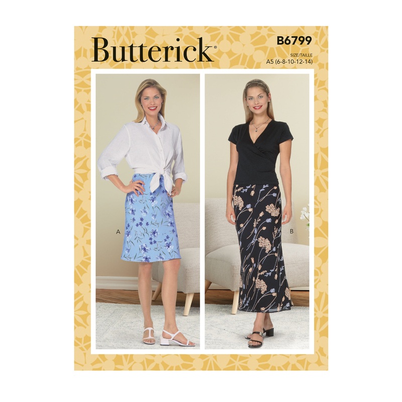 B6799 Misses’ & Misses’ Petite Bias A-Line Skirt