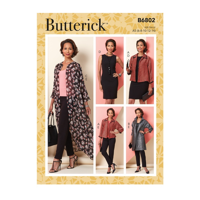 B6802 Misses’ Jacket, Dress & Pants