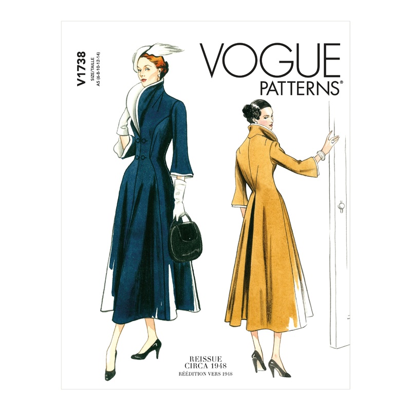 V1738 Misses’ Wide-Collar, Fit-and-Flare Dress