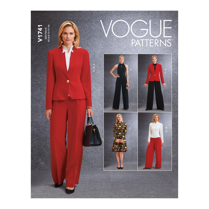 V1741 Misses’ Jacket, Top, Dress, Pants and Jumpsuit