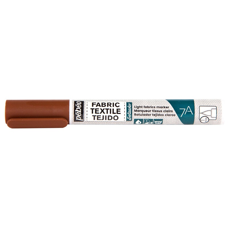 7A LIGHT FABRICS MARKER 1 MM BROWN