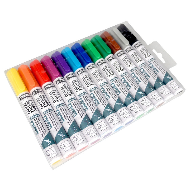 7A LIGHT FABRICS MARKER 1 MM SET OF 12 ASSORTED MARKERS