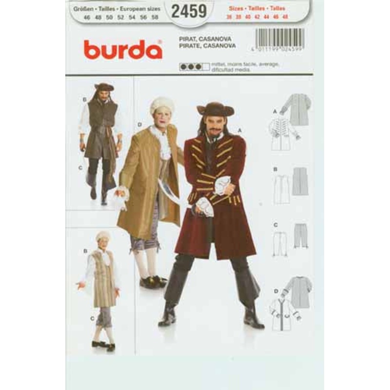 BURDA – 2459 Costume Mens-Pirate