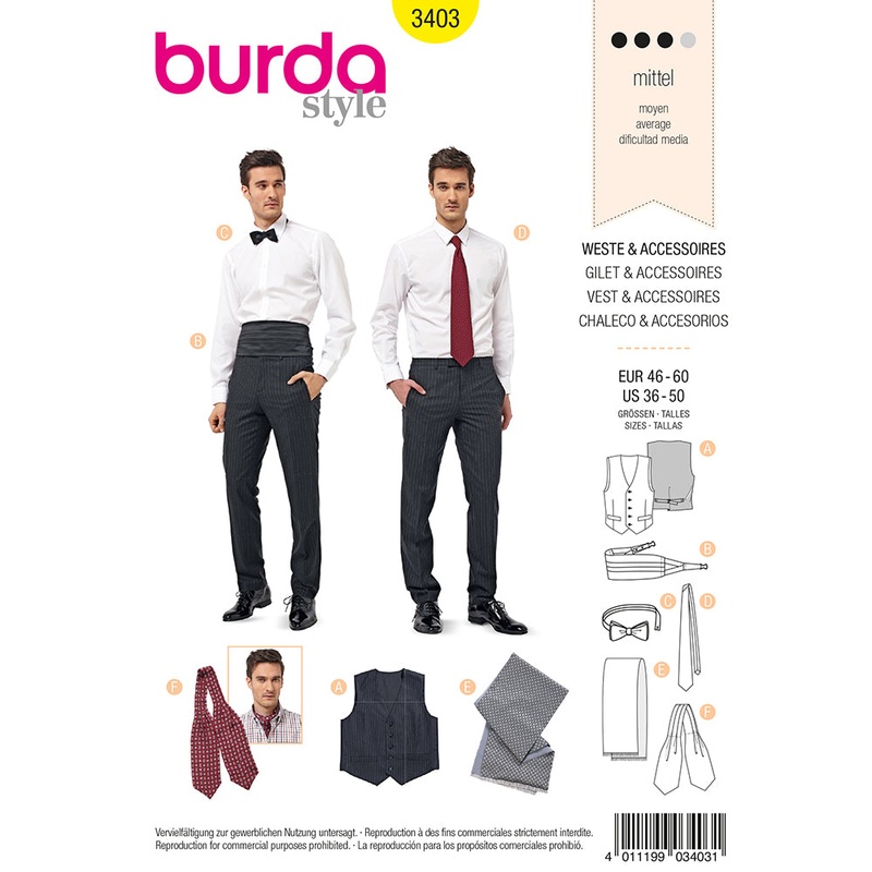 BURDA – 3403 Mens Vest/Accessory