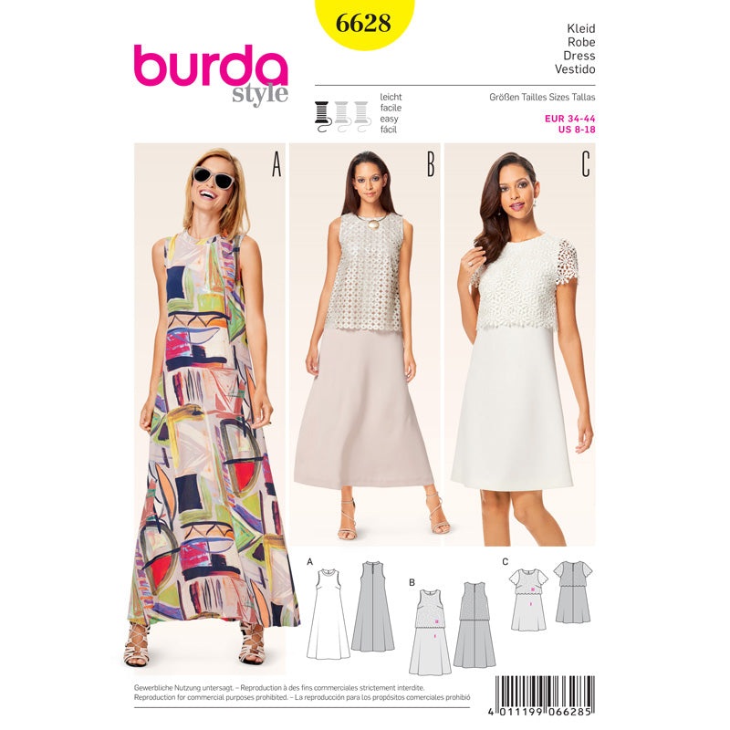 BURDA – 6628 Ladies Dress