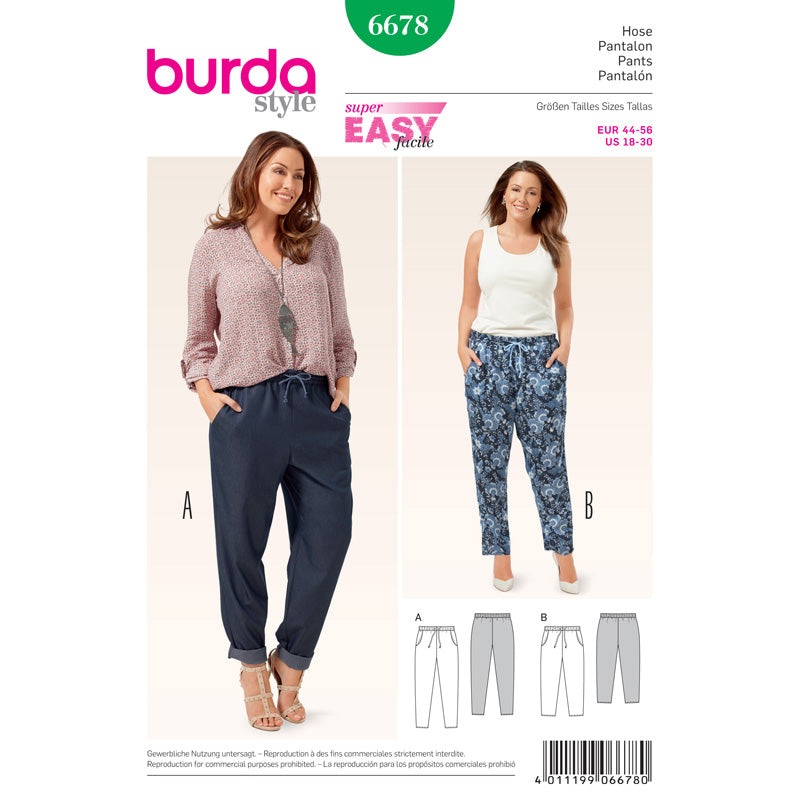 BURDA – 6678 Ladies Pants