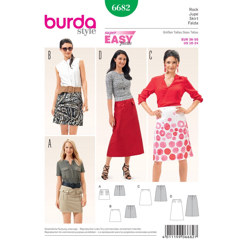 BURDA – 6682 Ladies Skirt