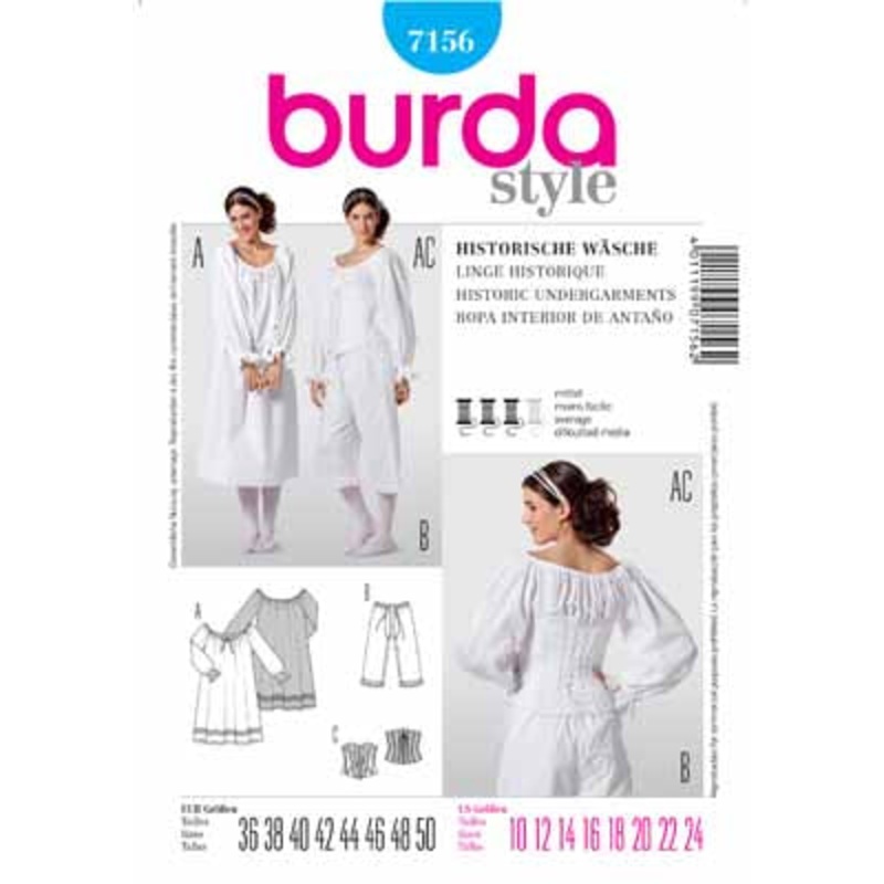BURDA – 7156 Costume Ladies-Historical