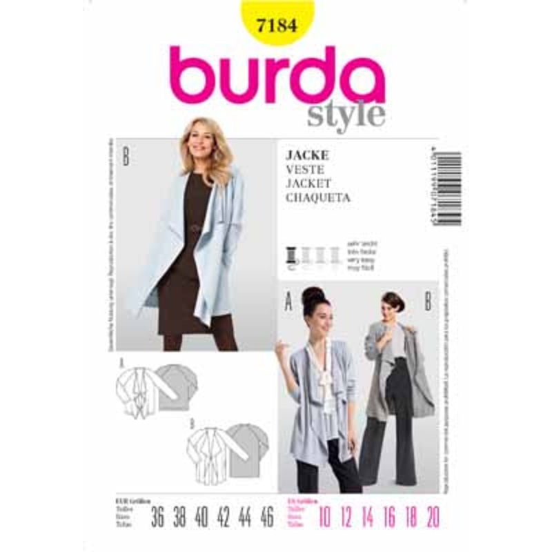 BURDA – 7184 Ladies Jacket