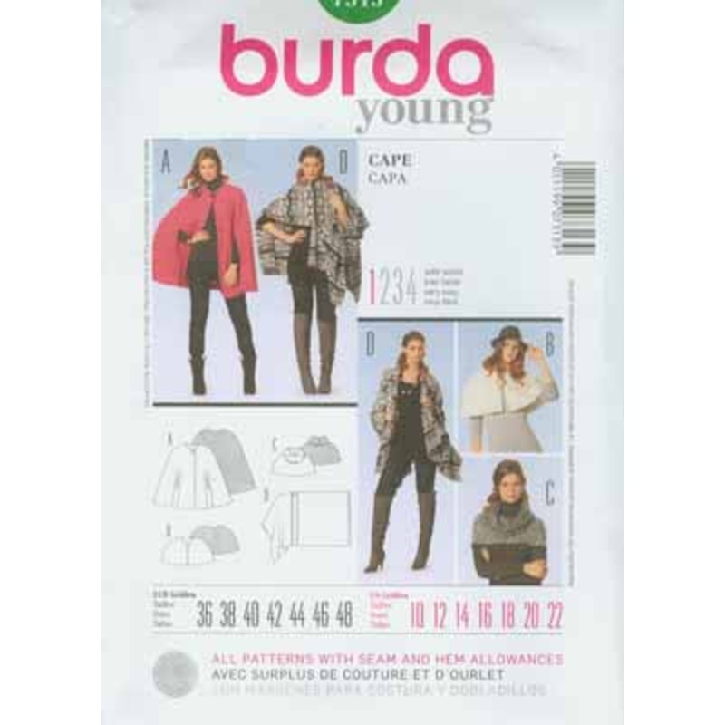 BURDA – 7313 Ladies Cape