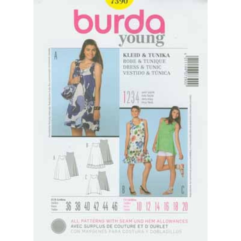BURDA – 7390 Ladies Dress/Top