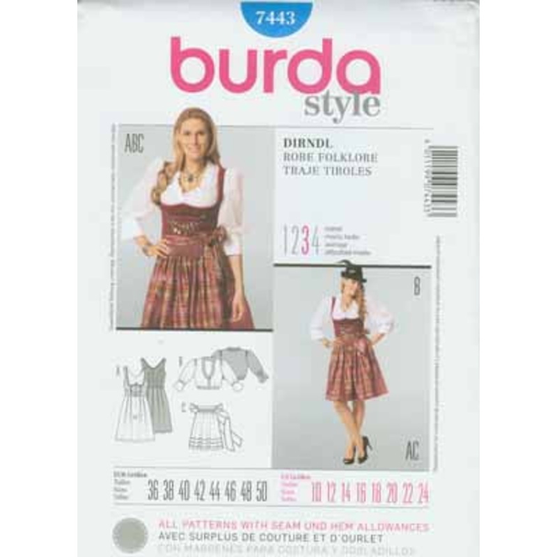 BURDA – 7443 Costume Ladies Folklore
